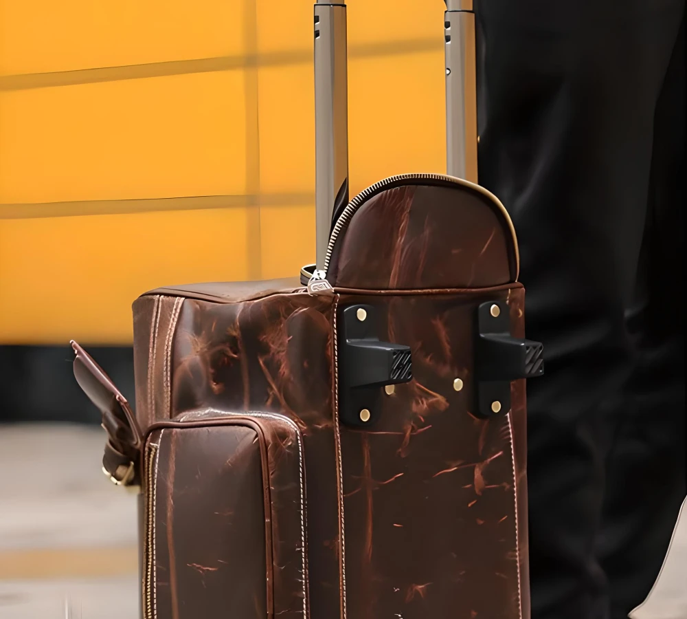 leather carry on duffel bag with wheels